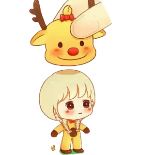 🙃 рождество, олень, зима, праздник, олень, мультфильм, милый telegram sticker
