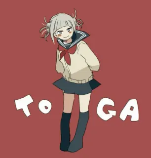 🧧 Himiko Toga My Hero Academia TO GA Anime, Héroe, Villano, Manga, Escolar telegram sticker