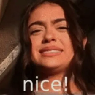 😡 nice! legal, meme, reação, mulher, feliz telegram sticker