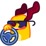 😎 cão, dirigindo, desenho animado, óculos de sol, carro whatsapp sticker
