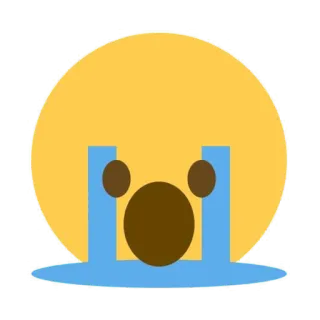 😮 emoji, crying, sad, tears, face telegram sticker