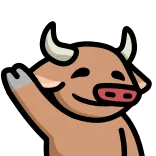 👋 vaca, animal, saludando, dibujos animados, amigable, saludo telegram sticker
