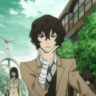 ✨ Osamu Dazai Bungou Stray Dogs อนิเมะ, Bungou Stray Dogs, โอซามุ ดาไซ, ดาไซ, ตัวละคร, ผมสีน้ำตาล, มังงะ telegram sticker