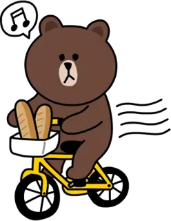 🚴‍♂️ beruang, sepeda, roti, kartun, not musik telegram sticker