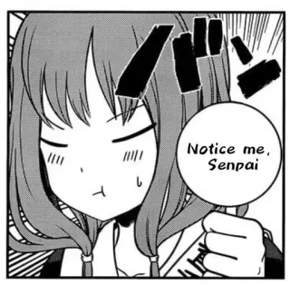 😤 Notice me, Senpai Аниме девушка, Манга, Заметь меня, Сенпай, Милый/ая whatsapp sticker