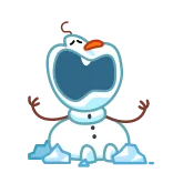 😢 muñeco de nieve, derritiéndose, triste, invierno, dibujos animados, emoción telegram sticker