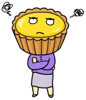 😡 エッグタルト, デザート, 食べ物, 漫画, キャラクター, イラスト, かわいい whatsapp sticker
