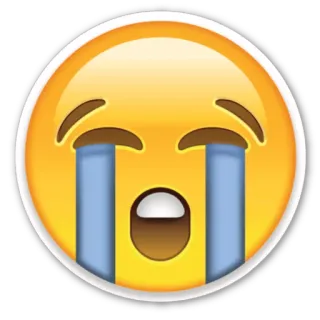 😭 emoji, crying, sad, tears, emotional, yellow, face telegram sticker