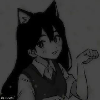 🗿 @Qoroshtubot animé, dessin animé, oreilles de chat, uniforme scolaire, fille whatsapp sticker