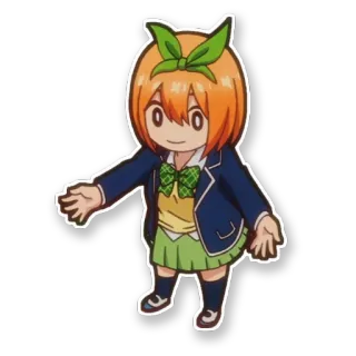 💚 Yotsuba Nakano The Quintessential Quintuplets Anime, Chibi, Kartun, Imut, Gadis whatsapp sticker