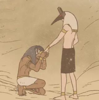 🖤 Anubis égyptien, mythologie, dieu, culte, agenouillé telegram sticker