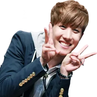 ✌️ persona, kpop, sorriso, celebrità, segno di pace, uomo whatsapp sticker
