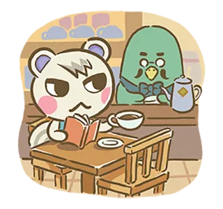 ☕ Marshal Animal Crossing Animal Crossing, Marshal, Café, Video game, Desenho animado, Fofo, Brewster whatsapp sticker