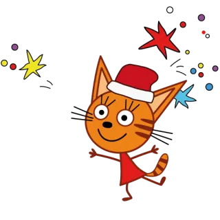 🎉 만화, 고양이, 크리스마스, 휴일, 축제, 축하 telegram sticker