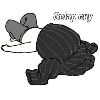 🩸 Gelap cuy oscuro, sdraiato, cartone animato, slang indonesiano telegram sticker