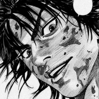 🖤 Manga, Blut, Kampf, Gesicht, Verletzung telegram sticker