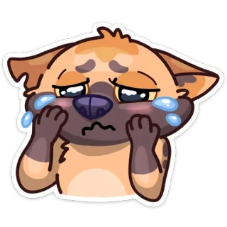 😭 dog, cartoon, sad, crying, emotions, animal whatsapp sticker