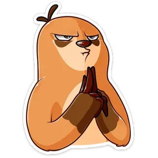 🤨 cartoon, sloth, funny, animal, character telegram sticker