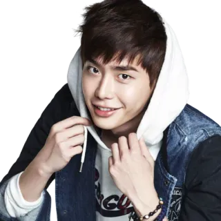 😊 Lee Jong-suk Coréen, Acteur, Homme, Sweat à capuche, Sourire, Mode telegram sticker