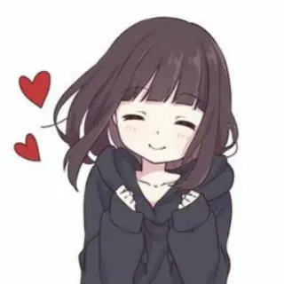 ❤️ Аниме, Девушка, Сердечки, Милый, Мультфильм telegram sticker