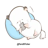 😁 @tokitotaku hamster, lucu, tidur, bantal, hewan, kartun telegram sticker