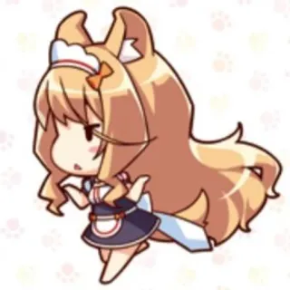 🌟 애니메이션, 치비, 메이드, 카와이, 귀여운, 동물 귀 telegram sticker