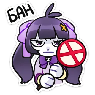 🌟 БАН ห้าม, การห้าม, ไม่, สติกเกอร์, การ์ตูน, ตัวละคร telegram sticker