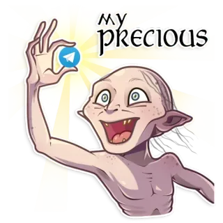💎 Gollum Lord of the Rings My precious fantasía, película, gollum, precioso, anillo telegram sticker