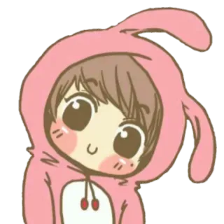 😊 schattig, konijn, cartoon, lief, kawaii telegram sticker