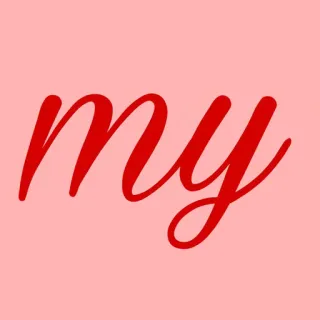 🚫 my текст, курсив, розовый, красный, слово, надпись whatsapp sticker