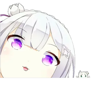 😃 Emilia anime, cute, girl, waifu, Emilia, Re:Zero whatsapp sticker
