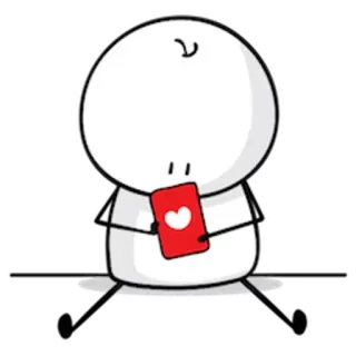📱 Cartoon, Personage, Schattig, Hart, Liefde, Groet, Affectie, Valentijnsdag telegram sticker