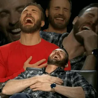 🤣 Chris Evans laughing, meme, happy, actor, funny telegram sticker