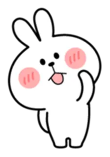 ✌ кролик, милый, мультяшный, животное, зайчик, стикер telegram sticker