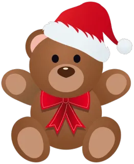 ⛄ ตุ๊กตาหมี, คริสต์มาส, หมวกซานต้า, วันหยุด, ของเล่น, น่ารัก, รื่นเริง whatsapp sticker