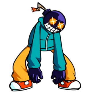 🆗 Whitty Friday Night Funkin' Whitty, Friday Night Funkin', jeu vidéo, bombe, personnage telegram sticker