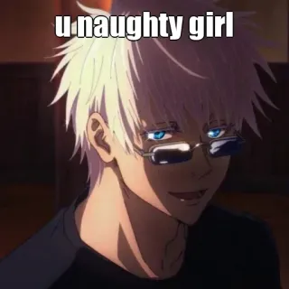🙂 u naughty girl Anime, Manga, Tekst, Postać telegram sticker