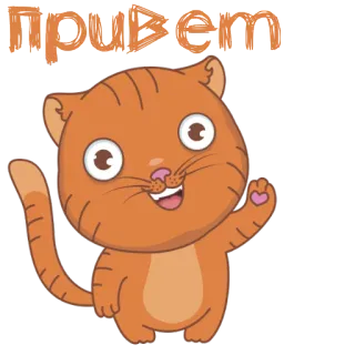 😄 Привет cat, hello, greeting, animal, cute, waving telegram sticker