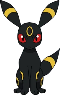 🌑 Umbreon Pokemon pokemon, umbreon, tipe dark, evolusi eevee, makhluk whatsapp sticker