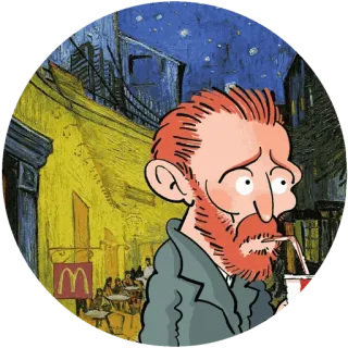 🌾 Vincent van Gogh van gogh, painting, art, artist, starry night, mcdonalds whatsapp sticker