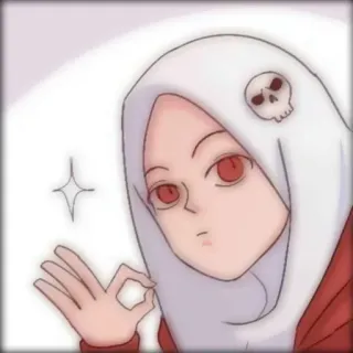 🤸‍♀ Hoofddoek, Vrouw, Anime, Schedel, Cartoon, Gebaar, Okay teken telegram sticker