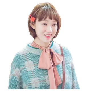 😁 femme, portrait, pull, coréen, asiatique, sourire telegram sticker