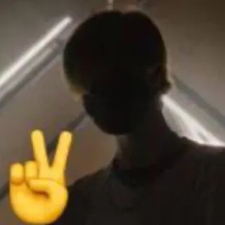 ✌ peace sign, emoji, silhouette, gesture telegram sticker