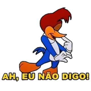 😄 Woody Woodpecker AH, EU NÃO DIGO! desenho animado, pássaro, Woody Woodpecker telegram sticker