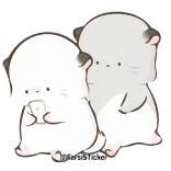 😍 @tsukumo_milk69 kucing, kucing, chibi, imut, kawaii, hewan telegram sticker