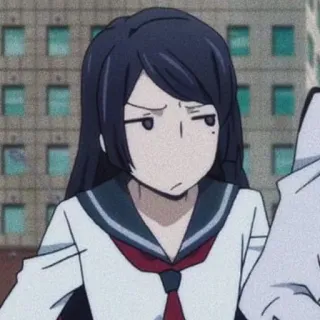 💜 Аниме, Девушка, Школьная форма, Выражение лица, Портрет telegram sticker