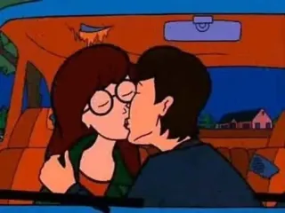 🌟 Daria cartoon, kissing, couple, animation telegram sticker