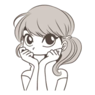 😐 gadis, imut, anime, manga, kartun, ilustrasi telegram sticker