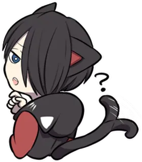 ❓ Anime, Katze, Fragezeichen, Chibi, Süß, Verwirrt telegram sticker
