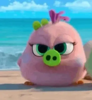 〰 Stella Angry Birds oiseau, stella, angry birds, oiseau rose, dessin animé, plage telegram sticker